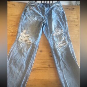 Judy Blue Sky Blue Ripped Straight Leg Jeans